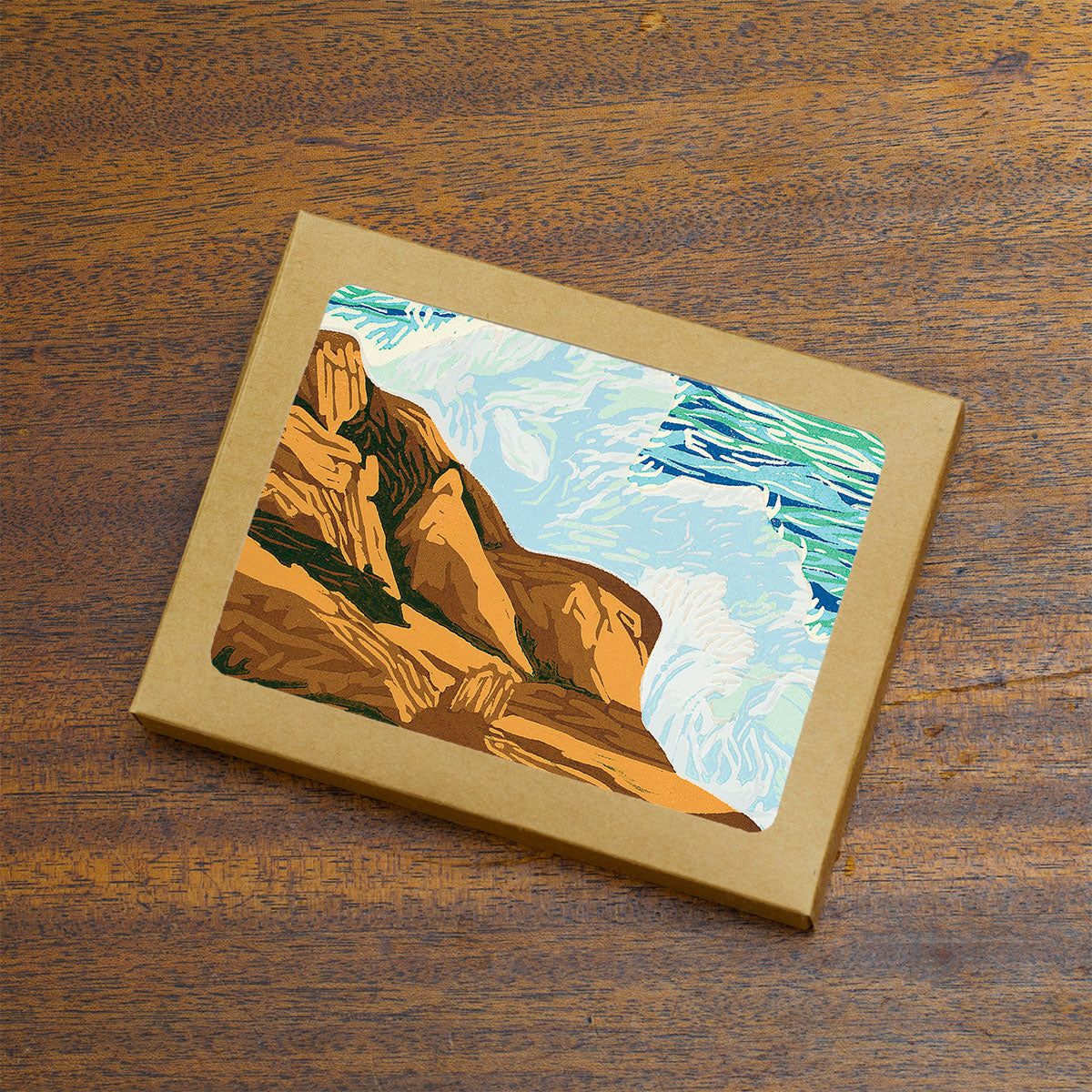 Note cards featuring a seascape on Appledore Island by New England artist Hannah Phelps.