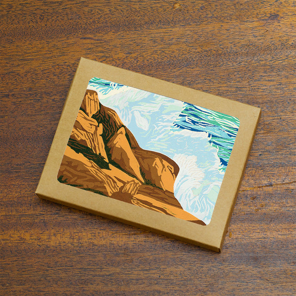 Note cards featuring a seascape on Appledore Island by New England artist Hannah Phelps.