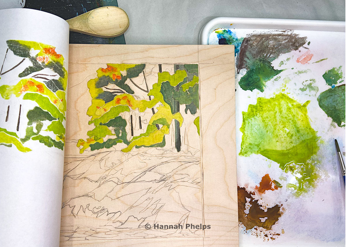 Beginning to Change, white-line woodcut print
