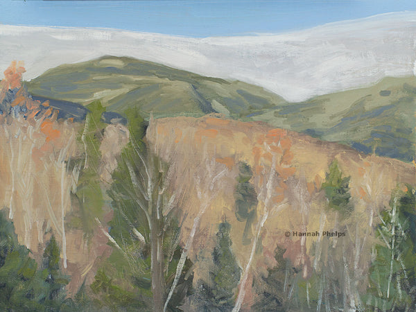 Plein air study of Mount Jefferson by New Hampshire artist Hannah Phelps.