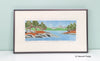 Framed jigsaw print of a marsh scene by New England artist, Hannah Phleps