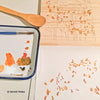 Leaves in Winter, white-line woodcut print
