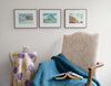 Appledore Blue, jigsaw reduction woodblock print