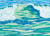 woodblock of a New England wave crashing