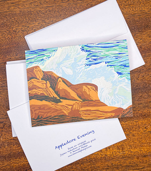 Note cards featuring a seascape by New Hampshire artist Hannah Phelps.