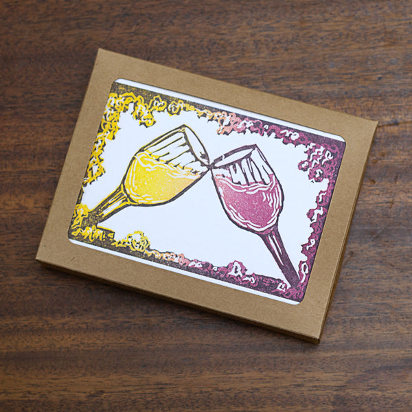 Note cards with artwork by New England artist Hannah Phelps. Ten cards are included in a pack.