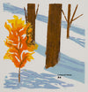 Winter scene by New Hampshire printmaker Hannah Phelps.