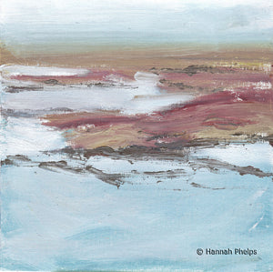 Fog in the Marsh, a plein air oil painting of Maine by New England artist Hannah Phelps