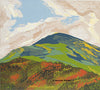 Nelson Crag, October, jigsaw reduction woodblock print