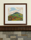 Nelson Crag, October, jigsaw reduction woodblock print