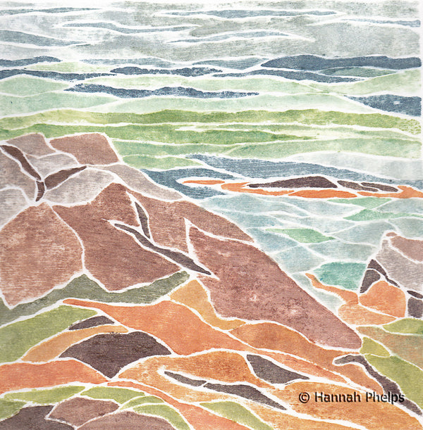 Provincetown Print of a seascape by artist Hannah Phelps.